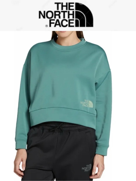 The North Face Tops - NORTH FACE HORIZON PERFORMANCE FLEECE SAGE GREEN CROPPED CREWNECK SWEATSHIRT